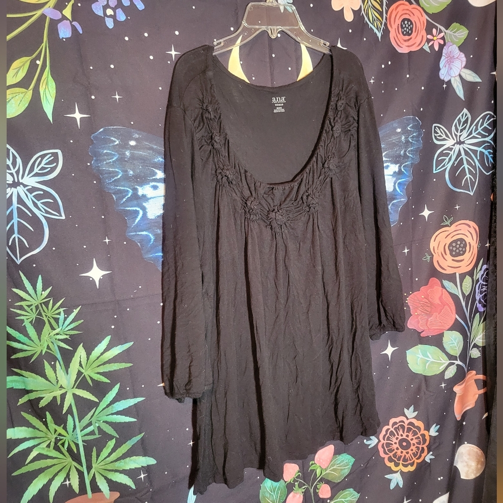 Elegant Goth Style Comfy Black Dress Top